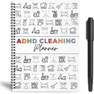 Cleaning and Organizing Planner with Pen - Daily Undated Cleaning Checklist for  Brain | Tackle Mess &  Overwhelm Family Cleaning Tasks