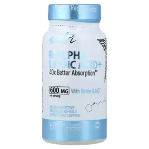 Nutri R-Alpha Lipoic Acid+ With Biotin & MCT, 60 Vegan Capsules