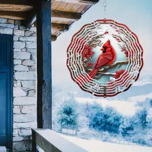 Vibrant Red Metal Outdoor Decor Hanging Wind Chimes for Garden, Patio, Lawn & Holiday Decor Wind Chime