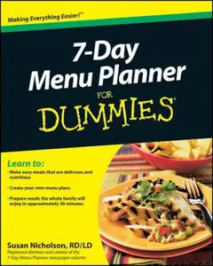 USED-7-Day Menu Planner For Dummies by Susan Nicholson (Paperback)
