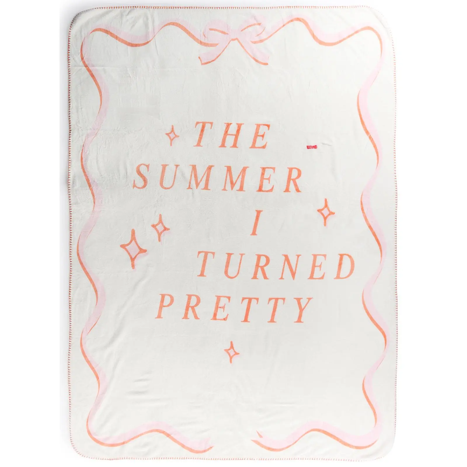 Jay Franco The Summer I Turned Pretty Soft Bows Plush Throw Blanket - 50x70 in, Whimsical Home Decor, Playful Hue Room/House Decor for Home, Cozy Year-Round Travel Blanket