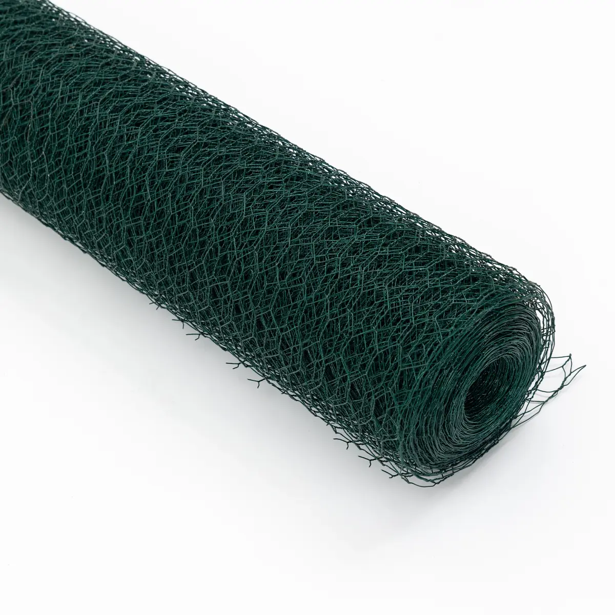 Dark Green Hexagonal Mesh Poultry Netting (3.6ft x 196.85ft) - Polished PVC Coated, Rust Proof Twist Weave Animal Fence for Pet Enclosure, Vegetable Protection, Pest Control