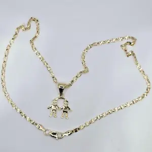 2 Boys with necklaces, gold color. Size chain 18-inch or 24-inch