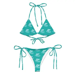 Signature Reel Teal Fishing Bikini Set Summer Swimsuit Sets, Bathing Suits, Ladies Swimming Suit Bikinis Sets Angler Style 2 Piece Beach Swimwear Women Vacation Outfit Trendy Sporty Fit