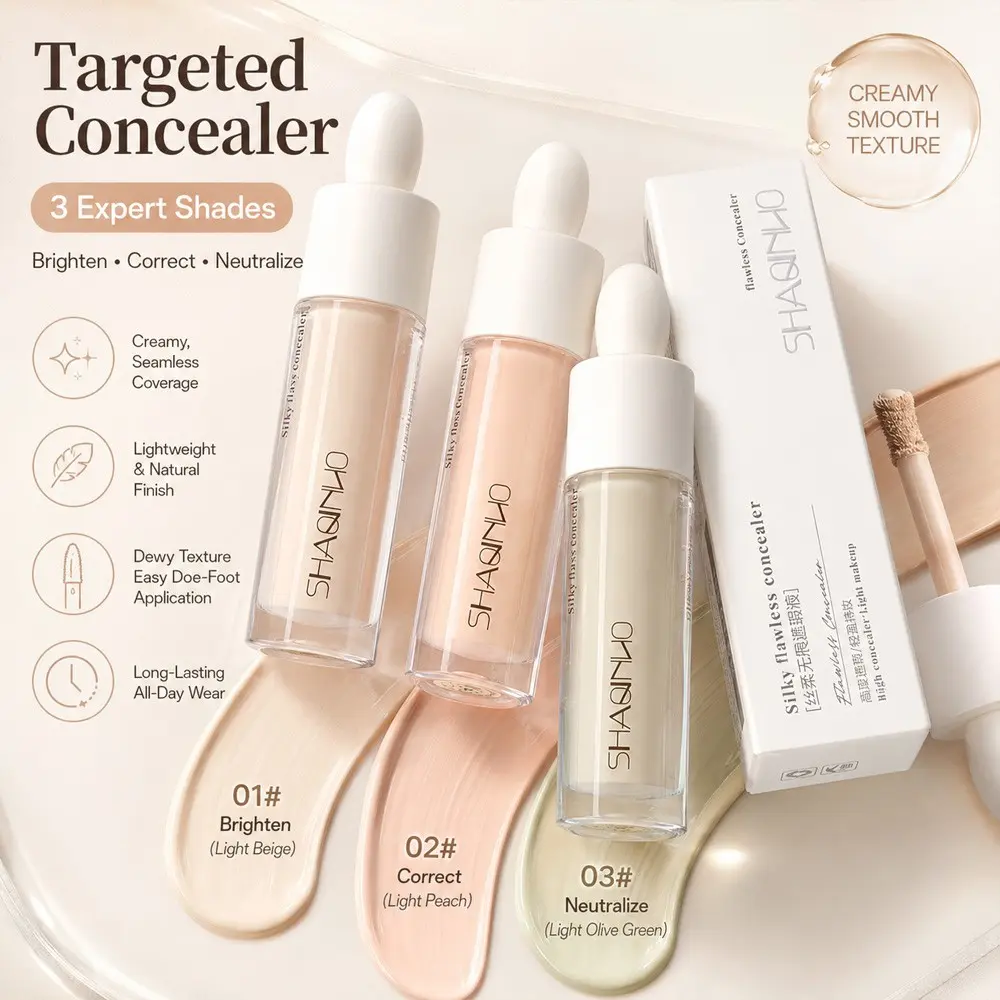Silky Invisible Concealer Balm, Medium Coverage, Natural Finish, Covers Dark Circles, Brightens Skin, Moisturizes, Reduces Imperfections, Daily Use, Skin Brightening Concealer