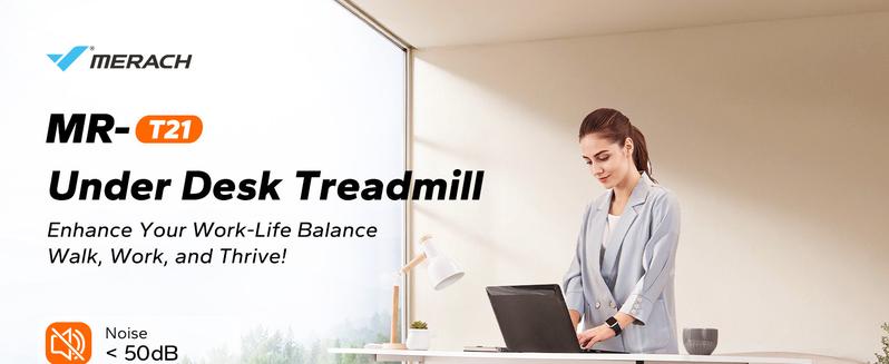 Dealsforyoudays MERACH Under Desk Treadmill, 2-in-1 Walking Pad for Walking and Jogging 2.5HP Low-Noise Treadmill with Remote Control Lanyard 265lbs Weight Capacity