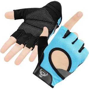 Fingerless Weight Lifting Gloves with Palm Protection Padding, Breathable Lightweight Gym Gloves for Men, Women, Weightlifting, Cycling, Exercise,  Pull Up