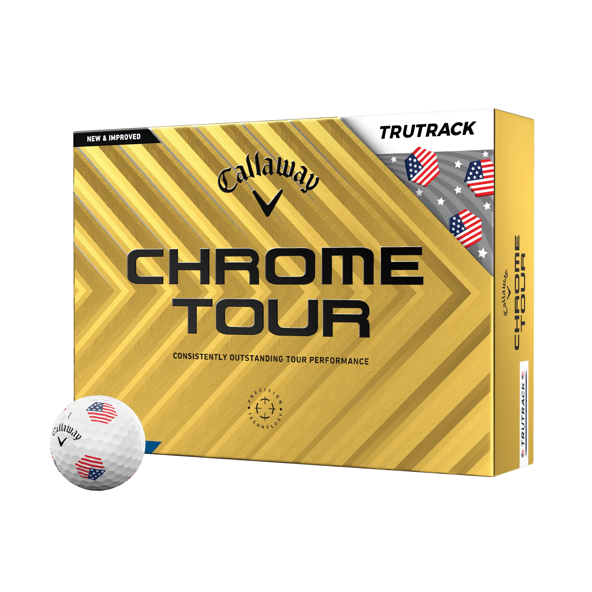 Callaway Golf Chrome Tour USA TruTrack Golf Balls in White