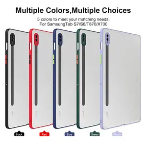 Anti-Drop Tablet Protective Case for Samsung Galaxy Tab S7 S8 11 Inch, Shockproof Cover for Tab S7+ S8+ 12.4 Inch, Matte Transparent Shell