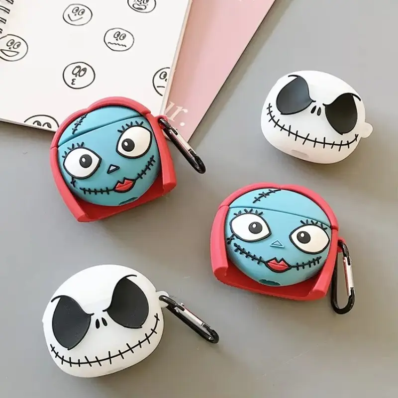 1 piece of luminous skull headphone case,Cute wireless Bluetooth earphone case, drop resistant, durable and stylish accessory, Earphone Protective Cover, suitable for AirPods pro3/1/2/3/4/pro/pro2(Different models may have different shapes)