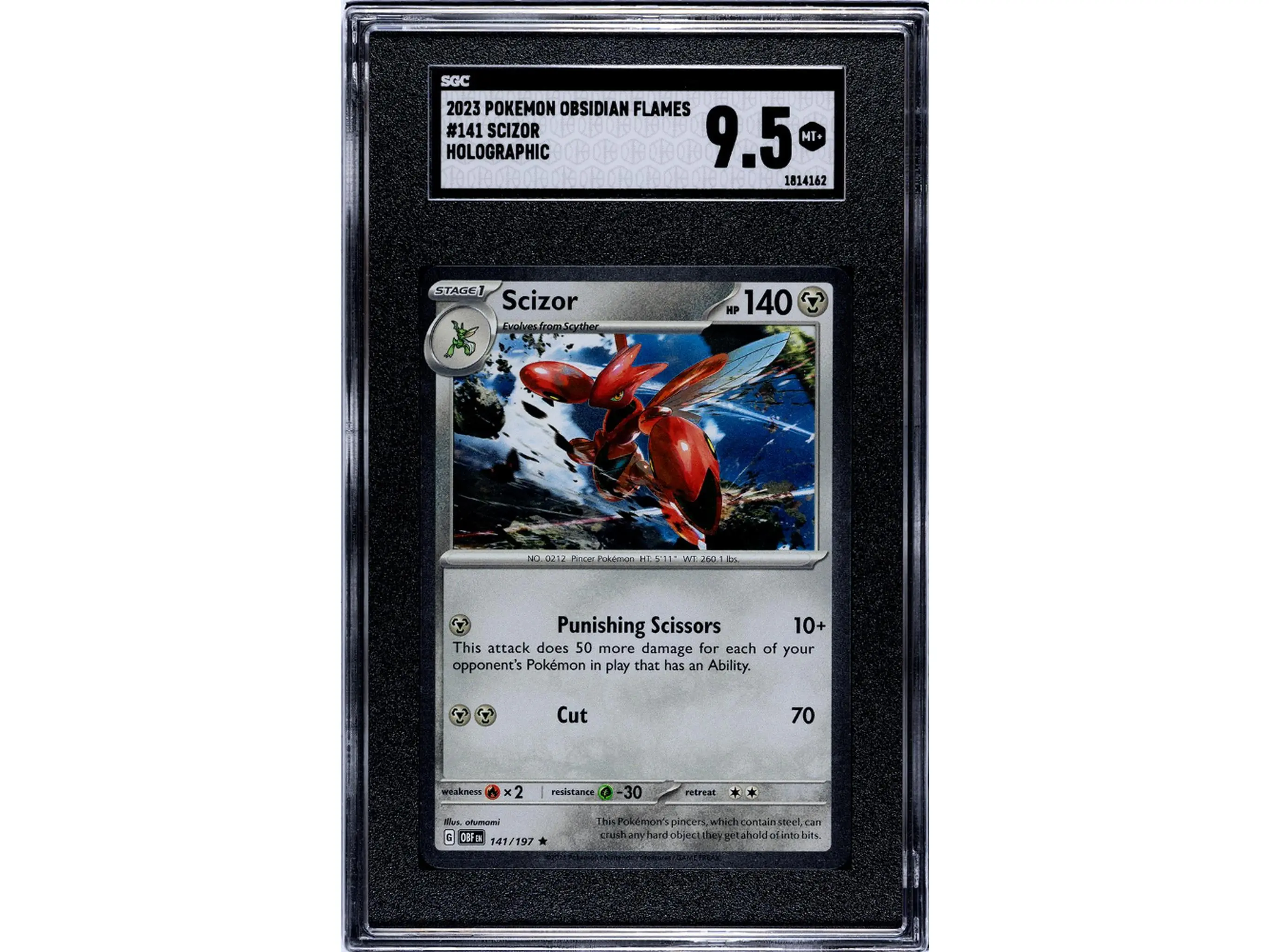 2023 Obsidian Flames #141/197 Scizor SGC 9.5