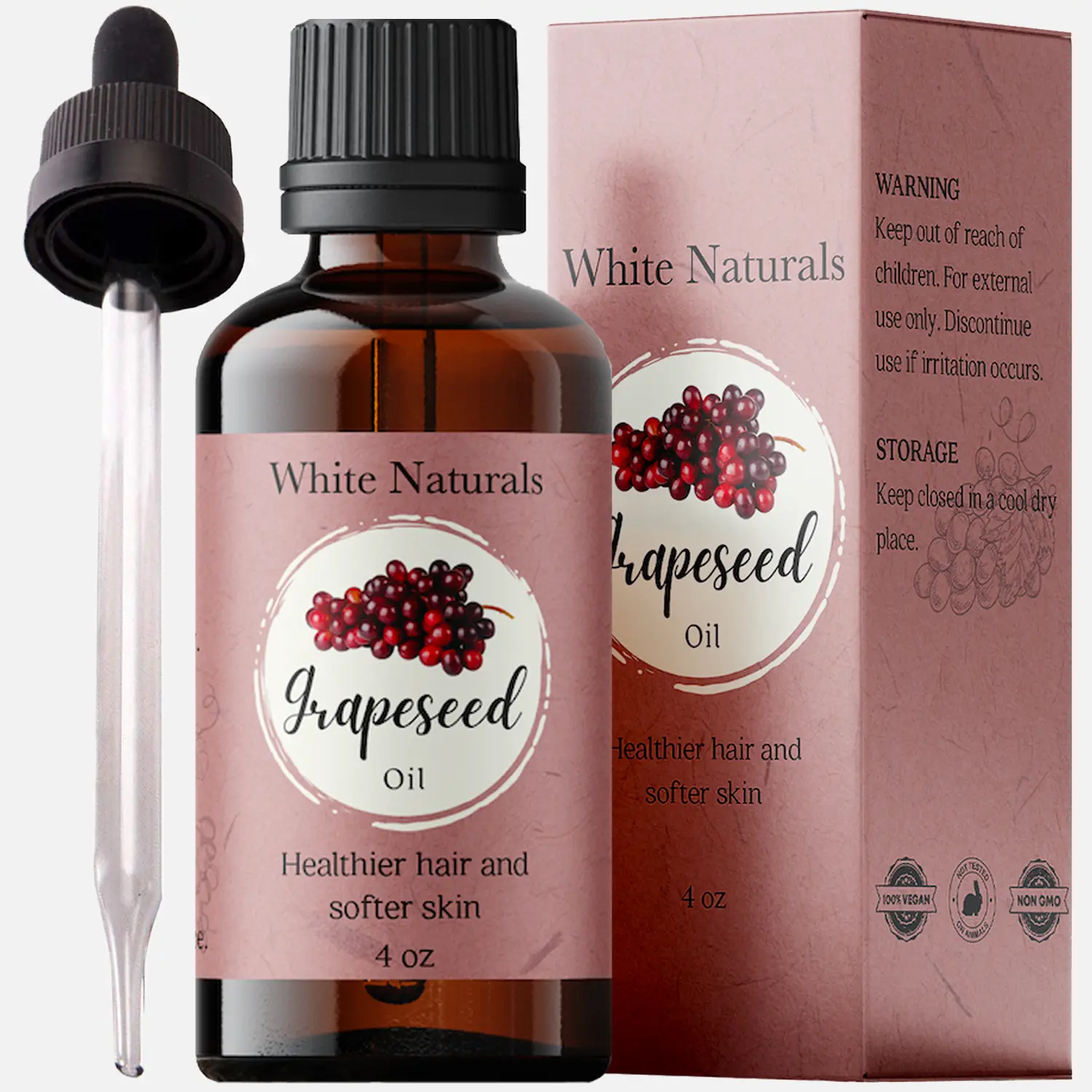 Organic Grapeseed Oil for Dry Skin, Hair Growth & Scalp Treatment, Pure, Natural Unrefined Cold-Pressed Face Carrier Oil -Ideal for Massage, Deluit Essential Oils, Moisturizer for All Skin Types… Haircare Cosmetics Skin Moisturizing