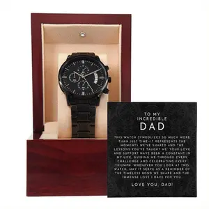 "To My Husband" - Personalized Engraved Wooden Watch for Dad Anniversary, Birthday, Father's Day