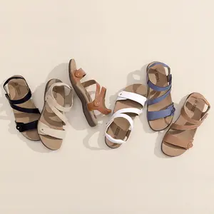 Rihero Orthopedic Sandals for Women Arch Support Comfortable Flat Sandals with Adjustable Strap for Summer Beach Walking