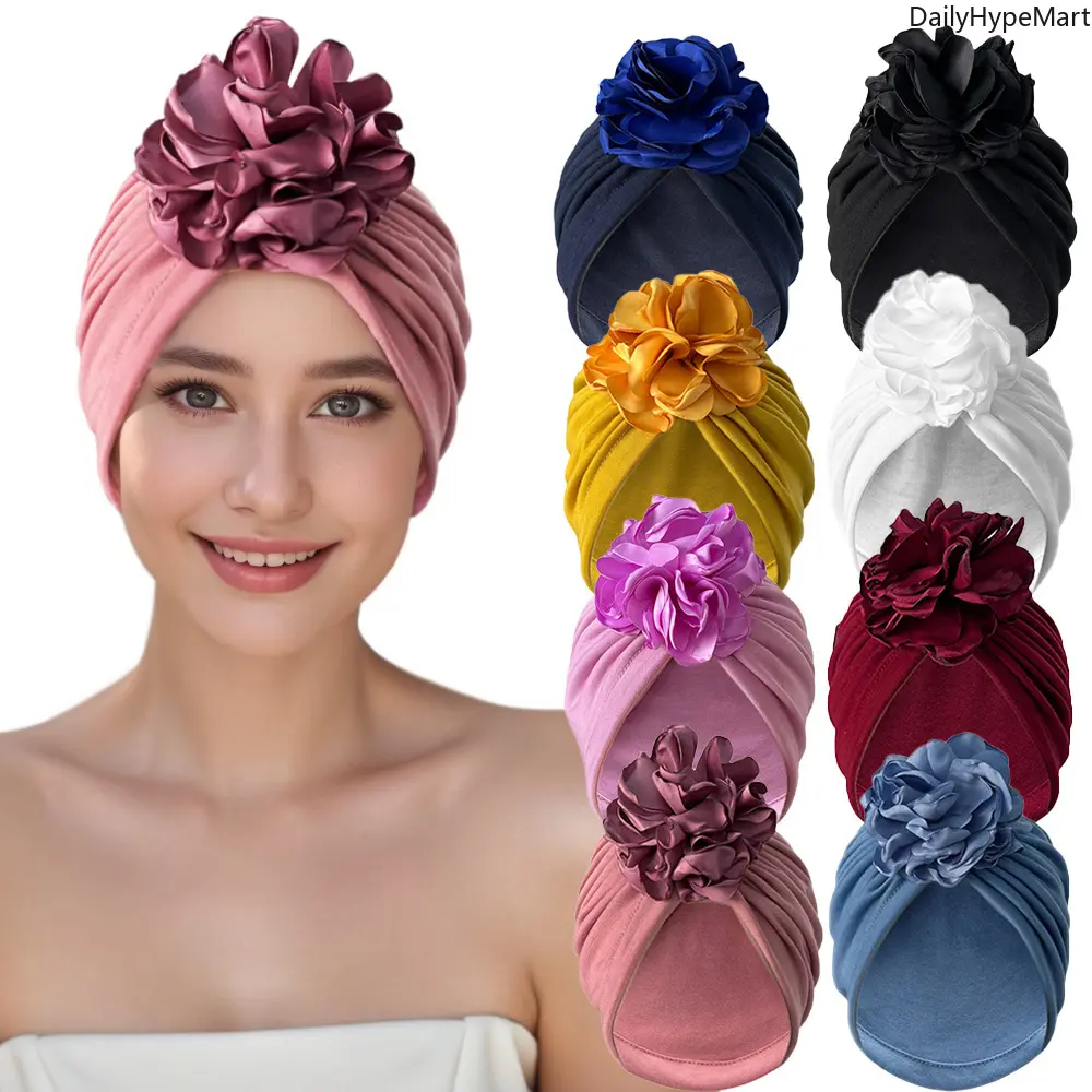 Women's Funky Peppy Floral Head Scarf Turbans - Adjustable Scarf Head Wrap, Elastic Solid-Color Cover, Versatile Casual Daily Fashion Accessory for Engagement, Glamorous, Christmas, Anniversary
