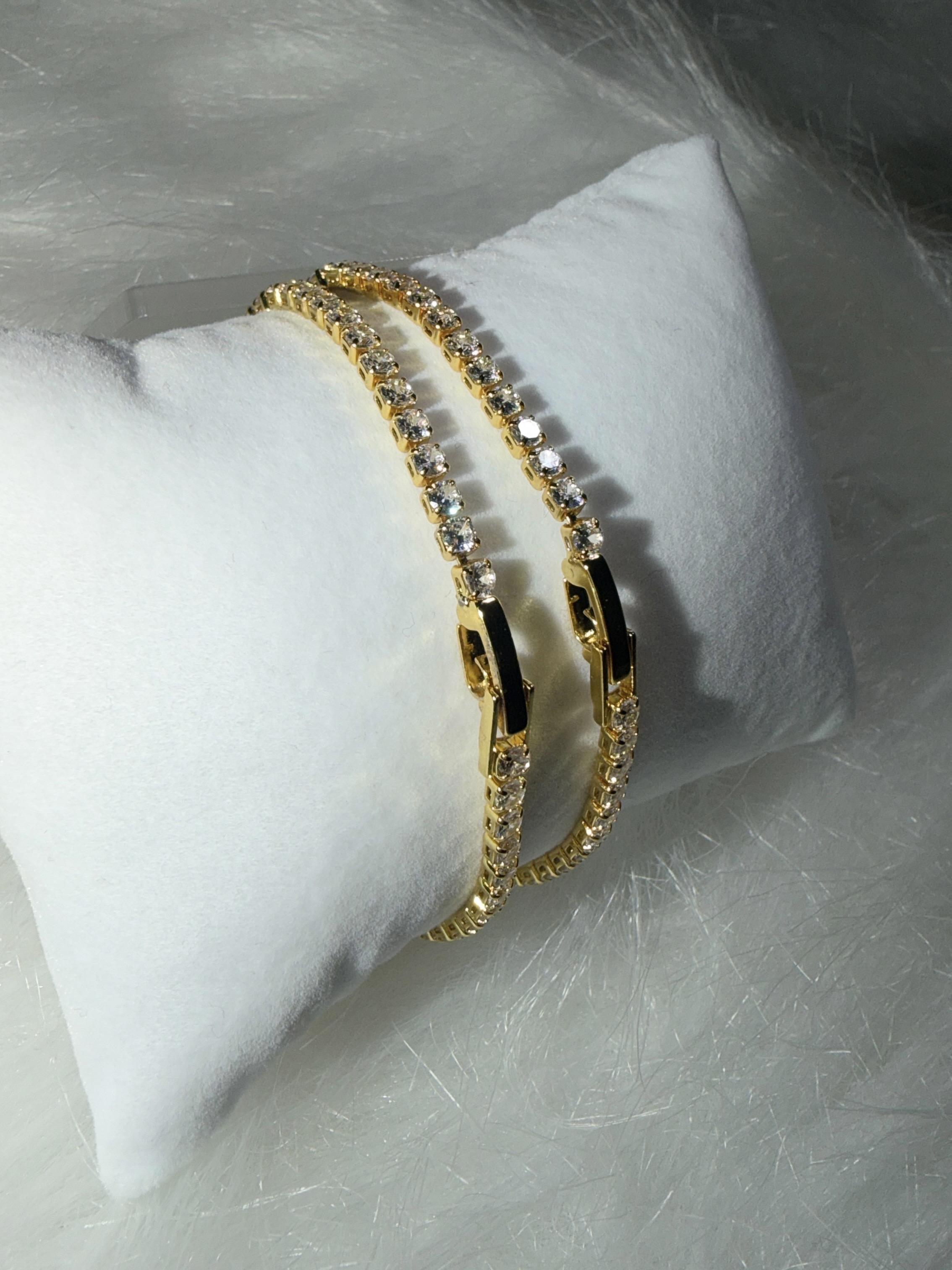 High-end Customized Tennis Bracelet — Ultra-Delicate & Dazzling Diamond Line,Stackable Wristband, Perfect Gift  for Girlfriend.