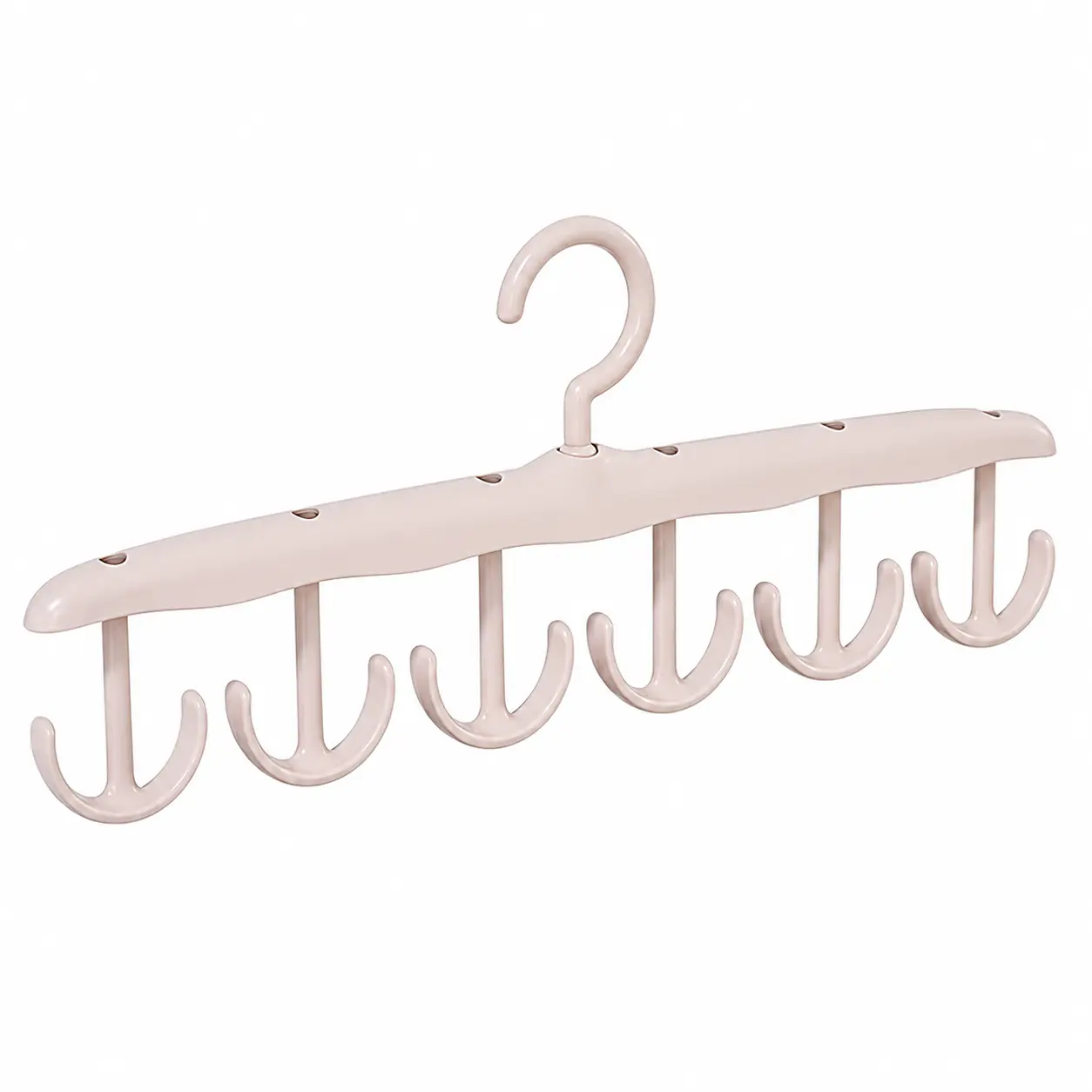 2pcs Lightweight Pink Plastic Curved Rotating Hooks Hangers - Double-Sided Durable Home Organizers, 360-Degree Rotational Hangers & Pegs for Bras, Delicate Clothing, Multi-Accessories