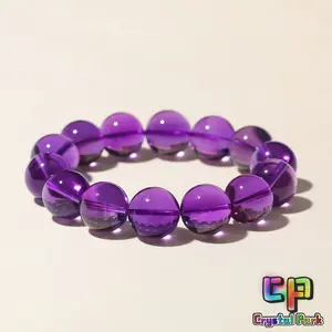 Crystal Park Brazilian Natural Amethyst Bracelet, 3S Grade High-Quality Gemstone Bracelet, Fashion Accessory