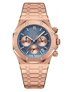 Men's Fine Steel Quartz Watch, Fashionable Wristwatch, Waterproof Luminous Date Chronograph, Silver Color Alloy Case, Analog Round Dial, Casual Style