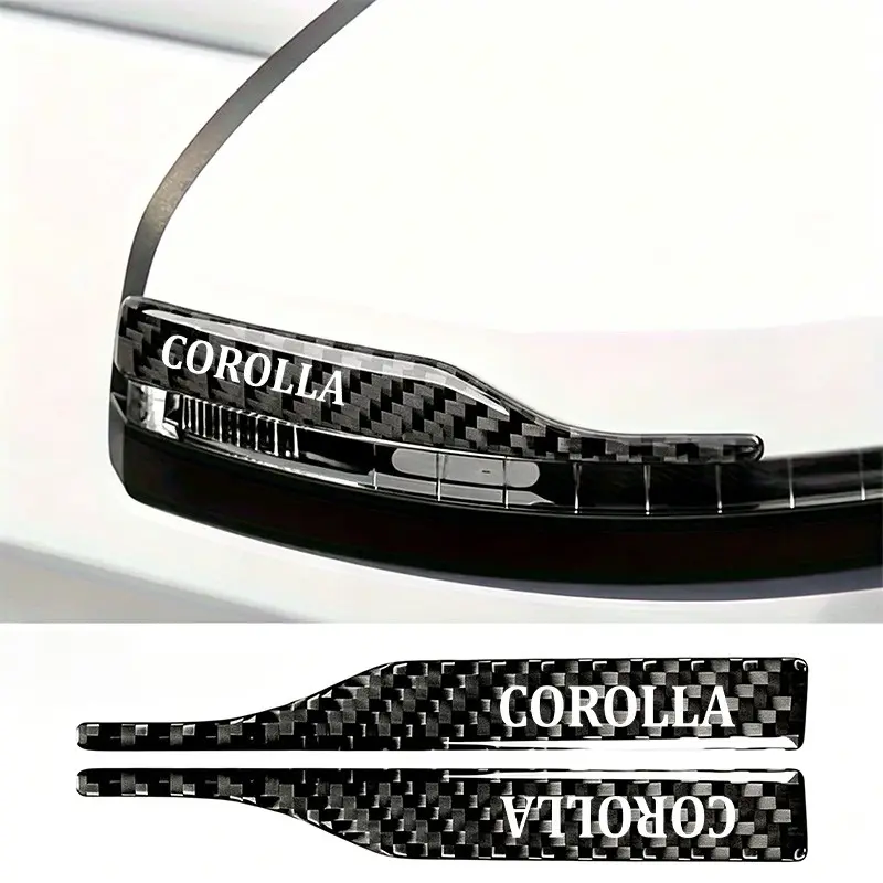 2-Pack Carbon Fiber Texture Rearview Mirror Anti-Collision Strips, Durable and Aesthetic, Protects Toyota Corolla Side Mirrors, Car Stickers, Decals for Vehicles, Automotive Decals