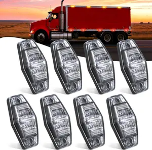 Nilight 2.5 Inch Oval Side Marker Clearance Light 2 LED 4 Amber & 4 Red Light White Lenses 80LM High Lumen Waterproof Surface Mount 12V Direct Wire for Truck Trailer Boat RV Semi summervibes