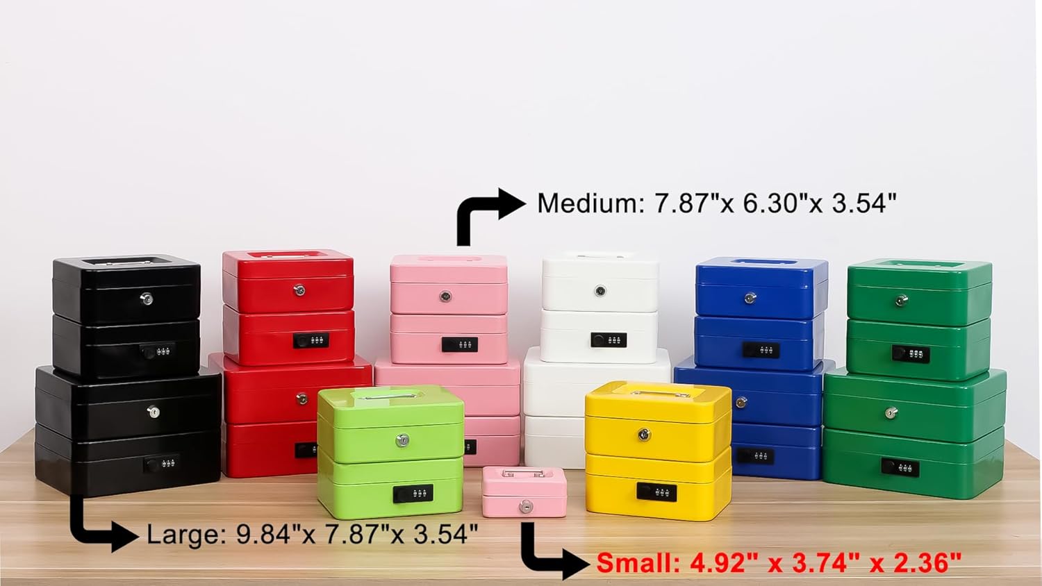 Locking Steel Mini Cash Box with Removable Coin Tray and Key Lock for Kids, 4.92" x 3.74" x 2.36",Pink