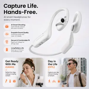 Aetow Wearable Camera Headphones with EIS Anti-Shake POV 8PM Video, Open-Ear Sports Audio, Bluetooth Calls, Music & AI Translation