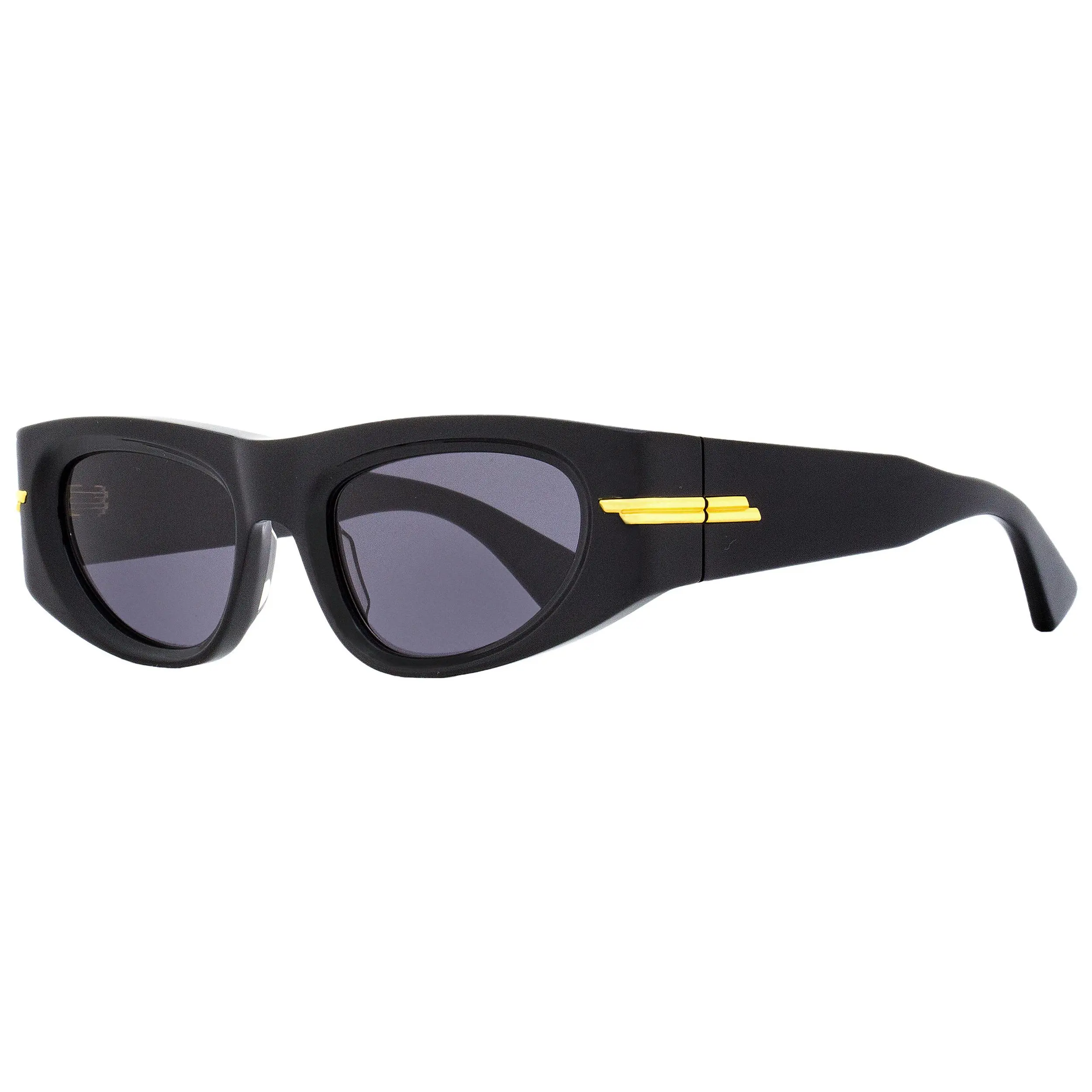 Bottega Veneta Women's Cat-Eye Sunglasses - BV1144S, Black Acetate Frame with Fringe Ribbon Metal Emblem, 51mm Lens, 100% UV Protection, Bold Look, High Attention to Detail, Impeccable Craftsmanship, Stylish Female Fashion Eyewear Accessory