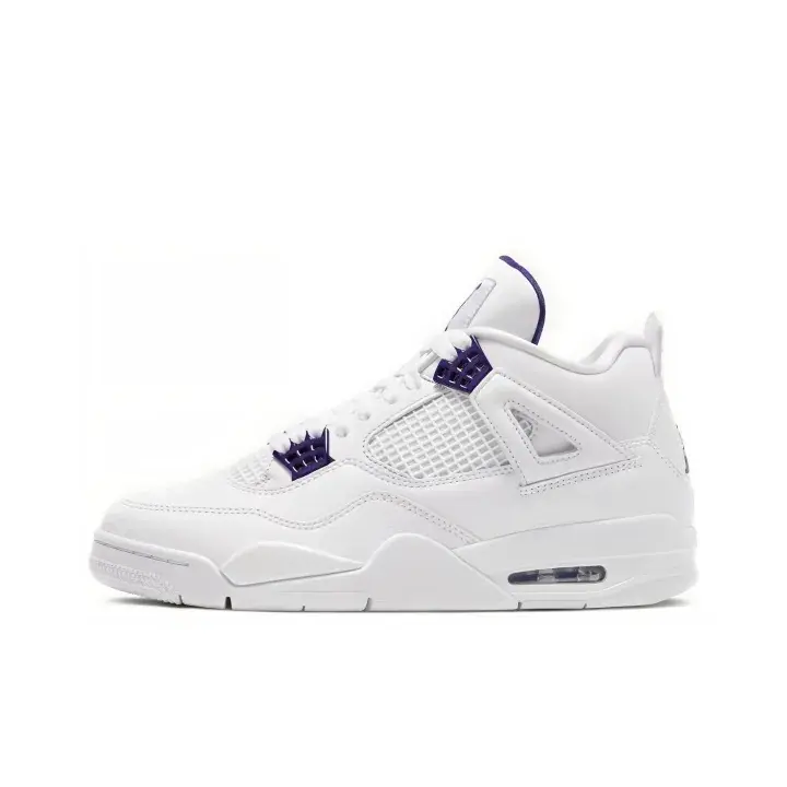 Unisex White Purple Mesh Leather Retro Sneakers, Wide Feet Friendly, All Day Comfort Shock Absorbing Lightweight Shoes, Breathable Non-Slip Back To School Campus Sneakers for Teens & College Students, Comes With Original Shoe Box