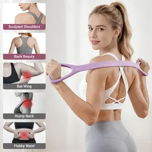 UMAY Figure 8 Resistance Band Pull Up Bands for Women Men Yoga Pilates Physical Therapy High Elastic Latex Non Slip Foam Handles Portable Workout Stretch Bands