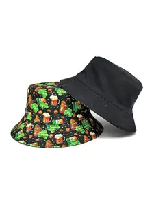 Unisex Print Double-Side-Wear Reversible Bucket Hat