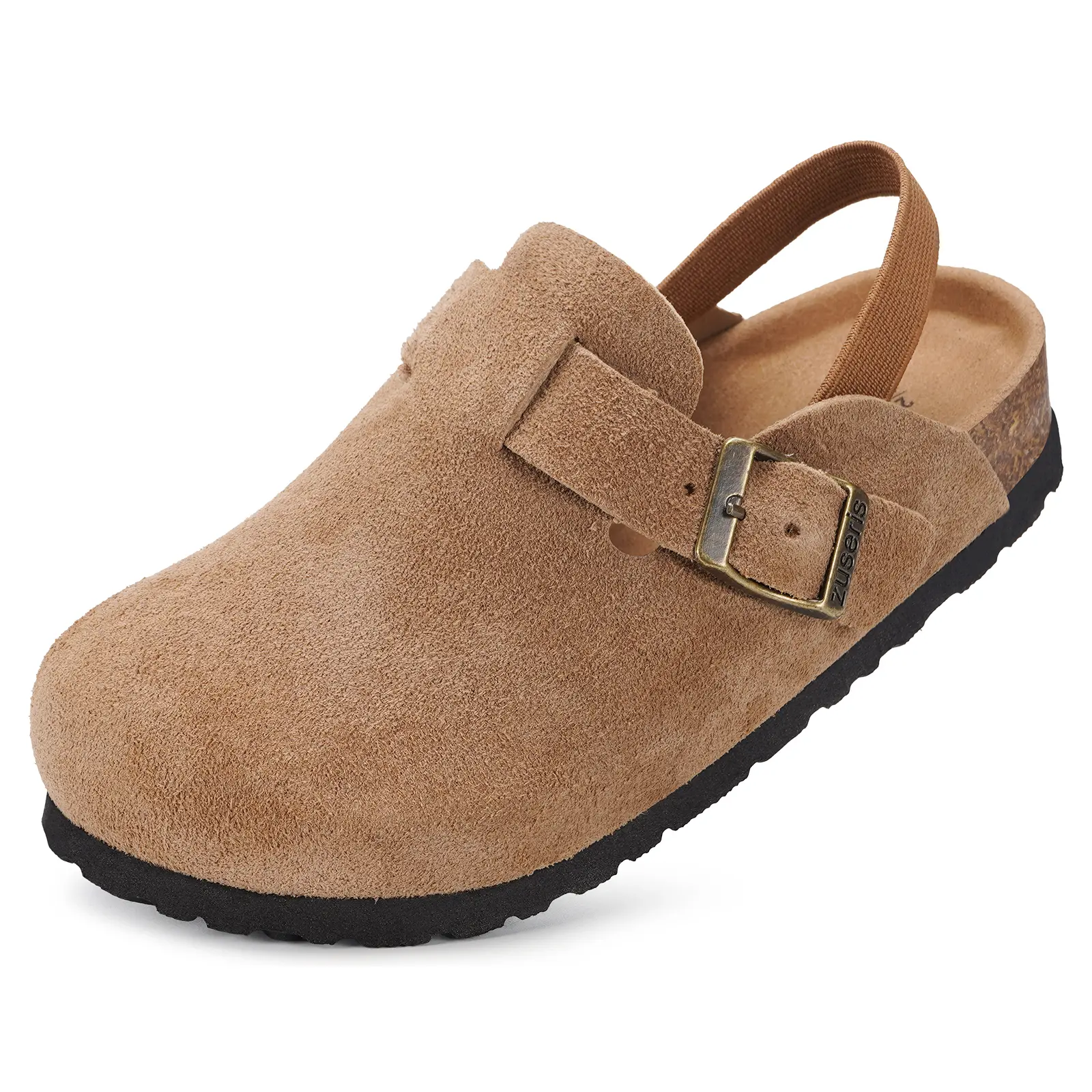 Toddler Clogs Kids Suede Clogs for Boys Girls Cork Footbed,Toddler Sandals,Suede Leather,Adjustable Buckle,Potato Shoes,Slip On Mules