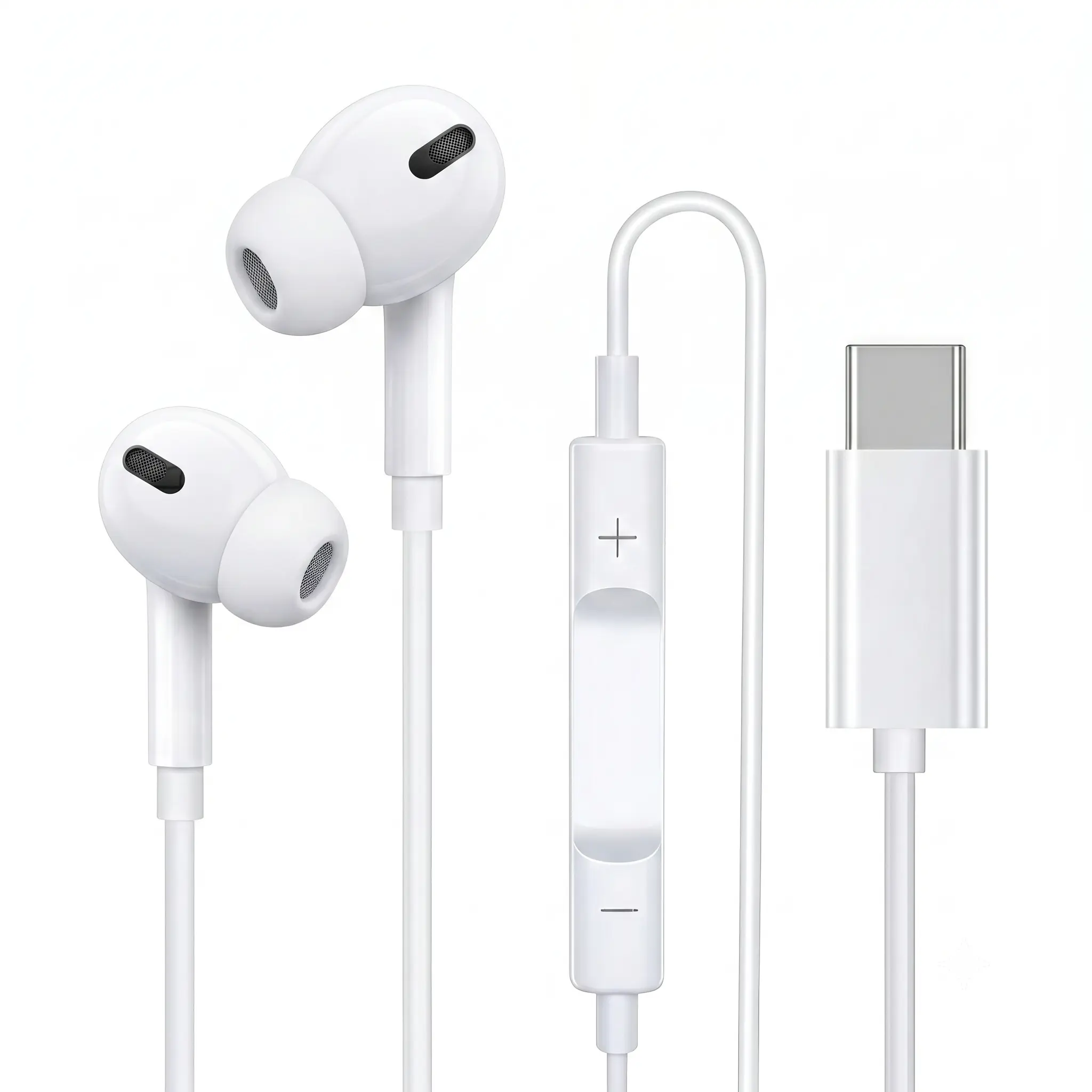 Fluffdrip F-01 Wired In-Ear Type-C Earbuds, Compatible with iPhone 17/16/15, Samsung S25/S24 & All Type-C Phones, Ergonomic Design, In-Line Controls, Included Storage Case，ear design
