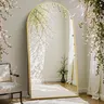 Sweetcrispy Full Length Mirror - Aluminum Alloy Thin Frame, Hanging-Leaning with Stand, Modern Minimalist Rectangular Wall Mirror for Home Gym, Bedroom Interior Decorating Supplies