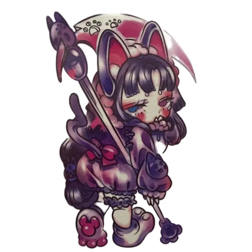 Cat Reaper Cutie Painless Temporary Tattoo