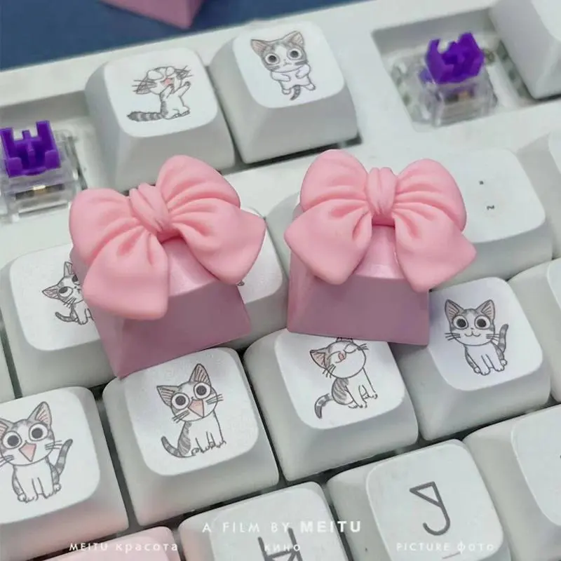 1pc Custom DIY Handmade Pink Butterfly Transparent Cross-Axis Keycaps for Gaming Mechanical Keyboards, Ideal for Girls