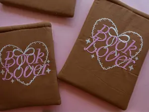 Book Lover Embroidered Book/Kindle Sleeve