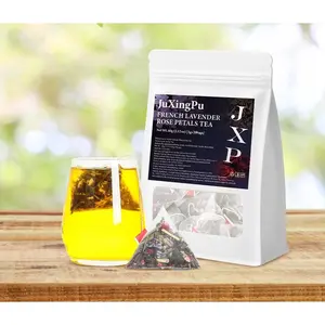JuXingPu French Lavender Rose Petals Black Tea - 60g Blend of Lapsang Souchong & Ceylon Teas with Lavender Rose Petals & Vanilla - Hot & Cold Brewed Herbal Tea Bags