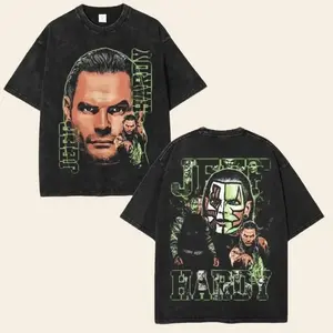 Vintage WWE Jeff Hardy 2 Shirt, Graphic Tees for Boys, Unisex Top, Vintage Y2K Aesthetic Hoodie, Sweatshirt wash t-shirt classic cotton fan gift oversized Fabric Fit casual wrestling shirt wwe fan ZRE