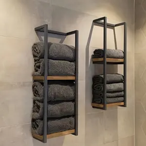 Space-Saving Stainless Steel Towel Rack - Wall-Mounted, Dual-Layer Organizer for Bathroom & Bedroom