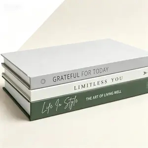 Faux Books for Home Decor - Olive Green Decorative Books for Living Room, Set of 3 Styling Props for Coffee Table Shelves, No Text Inside
