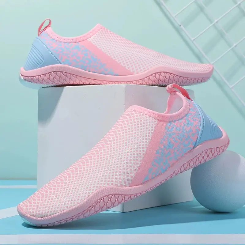 Slip-On Walking Shoes for Seniors, Lightweight Cushioned Barefoot Style Sneakers with Wide Toe Box, Breathable Mesh Non-Slip Footwear for Elderly Men & Women, Foot Pressure & Plantar Fasciitis Relief