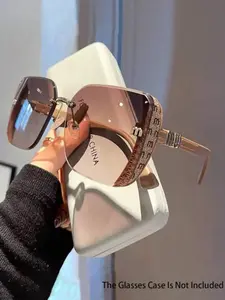 Women's Decorative Square-Frame Eyeglasses, Stylish Glasses, Casual, Versatile Design, Perfect for Travel and Vacation