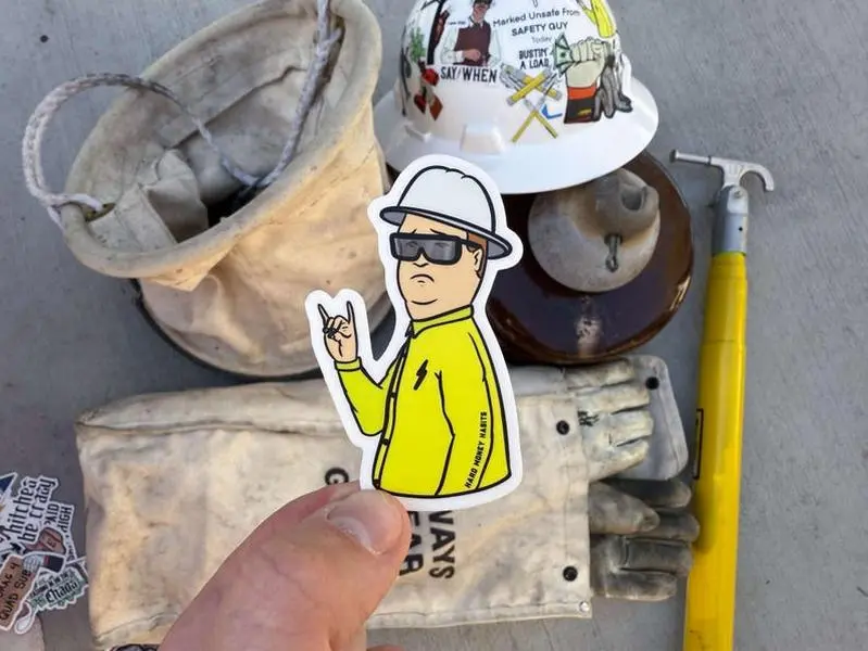 Lineman Sticker | "Rock On Bobby" Weatherproof Vinyl Decal - StickerLover Shop