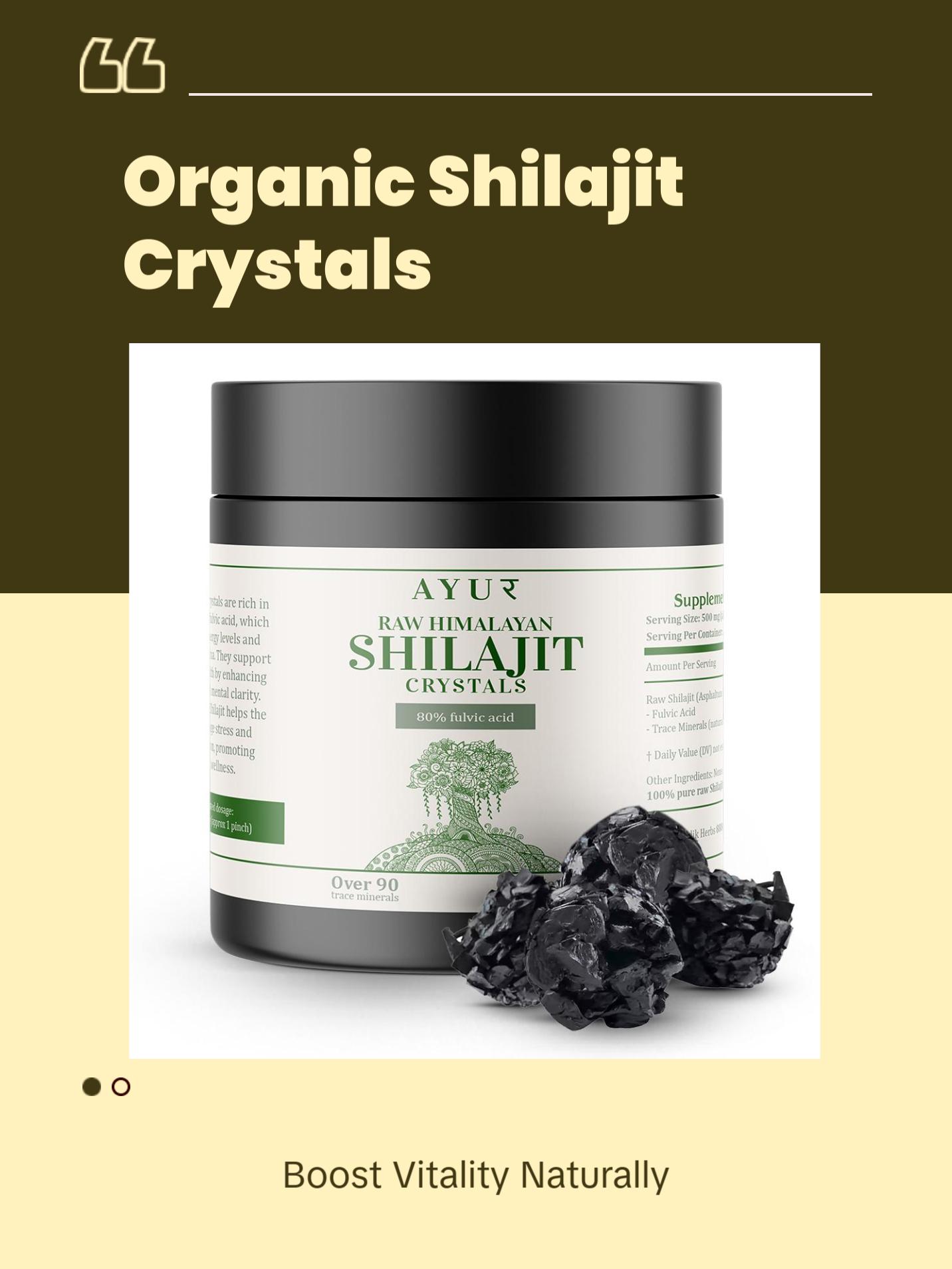 Raw Organic Shilajit Himalayan Crystals | 80% fulvic Acid | 2 Month Supply | 90 Trace Minerals | Trusted Brand Since 1971 Healthcare Natural