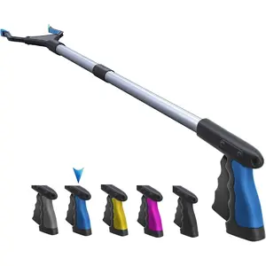 2024 Upgrade PowerGrip T9, Grabber Reacher Tool, Wide Jaw, Foldable, Steel Cable, with 96 Grip Points for Firm Grip, 32" with Magnet
