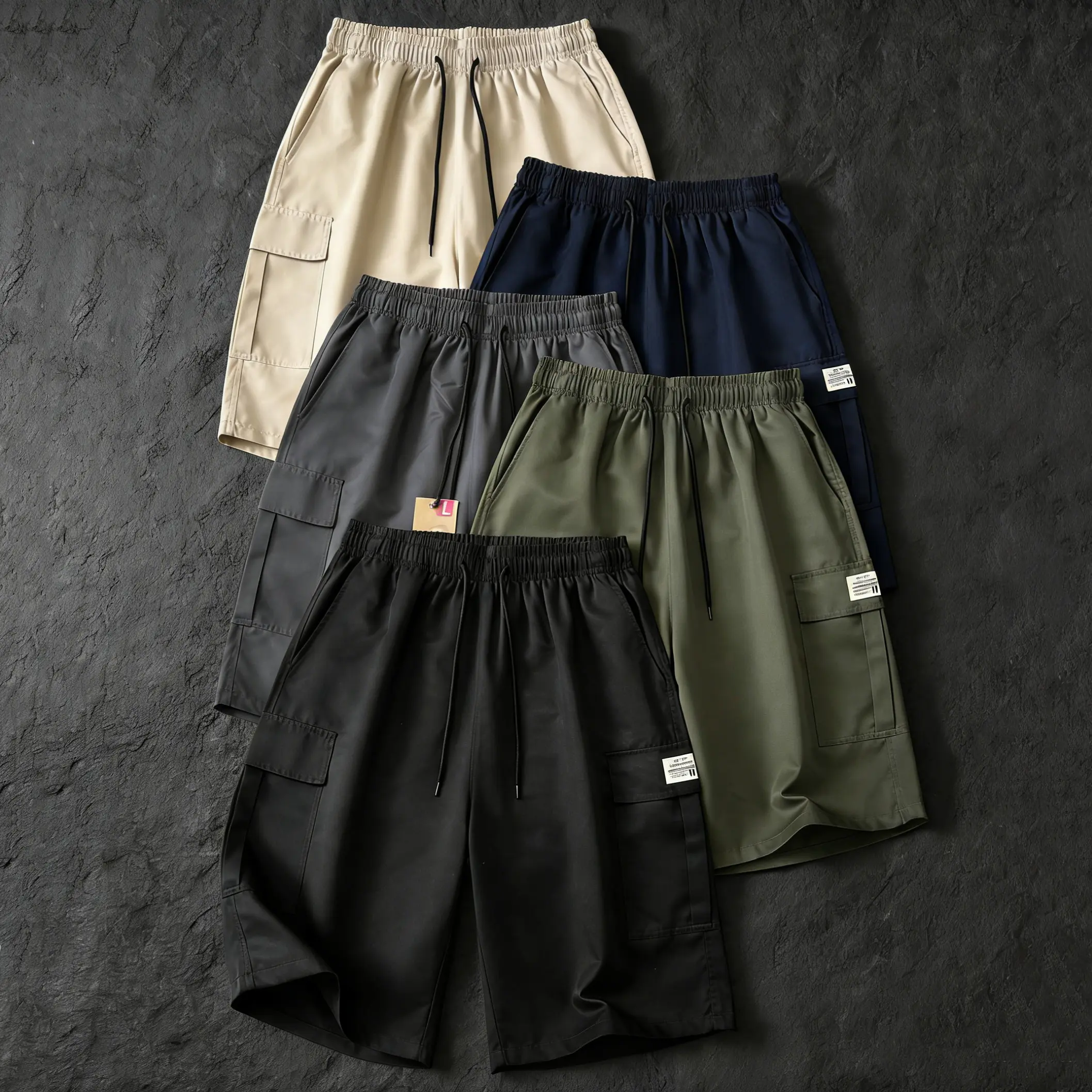 Black + Dark Blue + Dark Gray + Army Green + Khaki