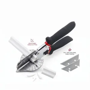 Multi-Angle Miter Shear Cutter | 45°-135° Adjustable Trim Cutting Scissors with 2 Replacement Blades for PVC Molding, Duct, Wood Trim
