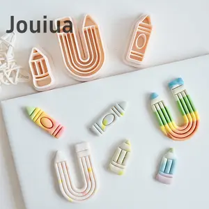 Unique Pencil Shape Clay Molds Stationery Series Polymer Clay Cutter for DIY Creative Earring Jewelry Making Soft Clay Cutting Molds