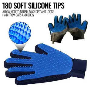 Pet Grooming Gloves – Deshedding Brush Mitt for Dogs, Cats & Horses